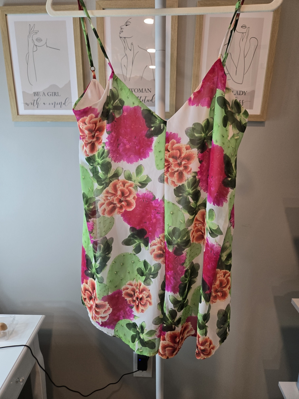 ⛵️☀️🌺Show Me Your MuMu Pink & Green Floral Cami Romper